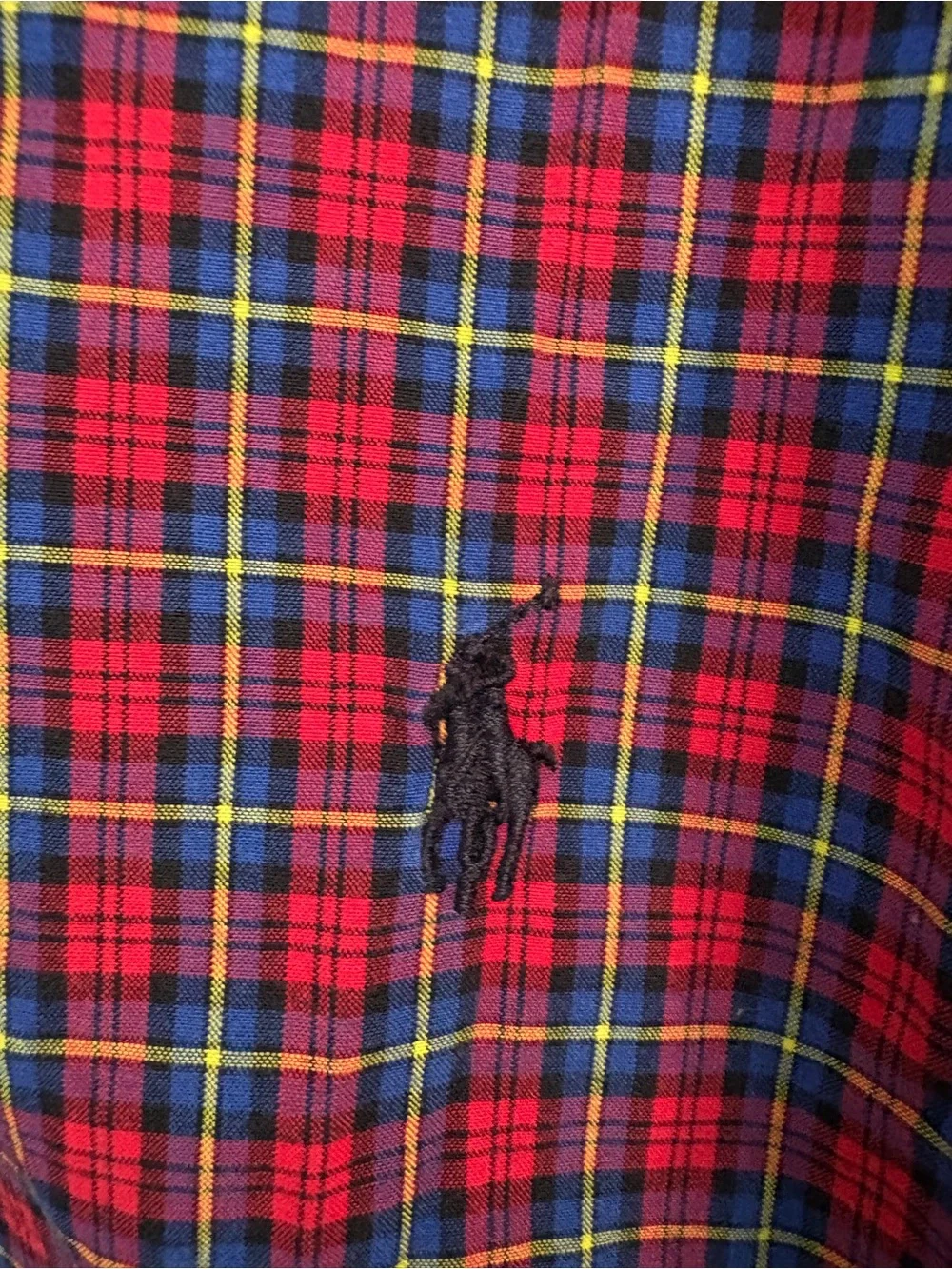 Ralph Lauren Boys Red Plaid Long Sleeve Button-Down Shirt M (10-12)